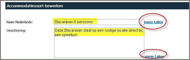 Vertalen accommodaties